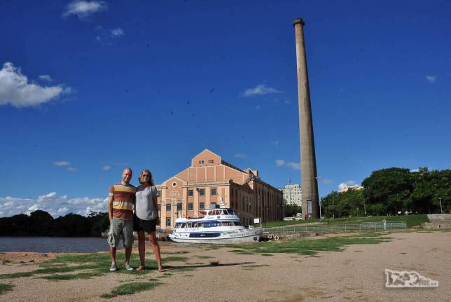 Com o Gabriel Britto, na Usina do Gasômetro, em Porto Alegre, no Rio Grande do Sul